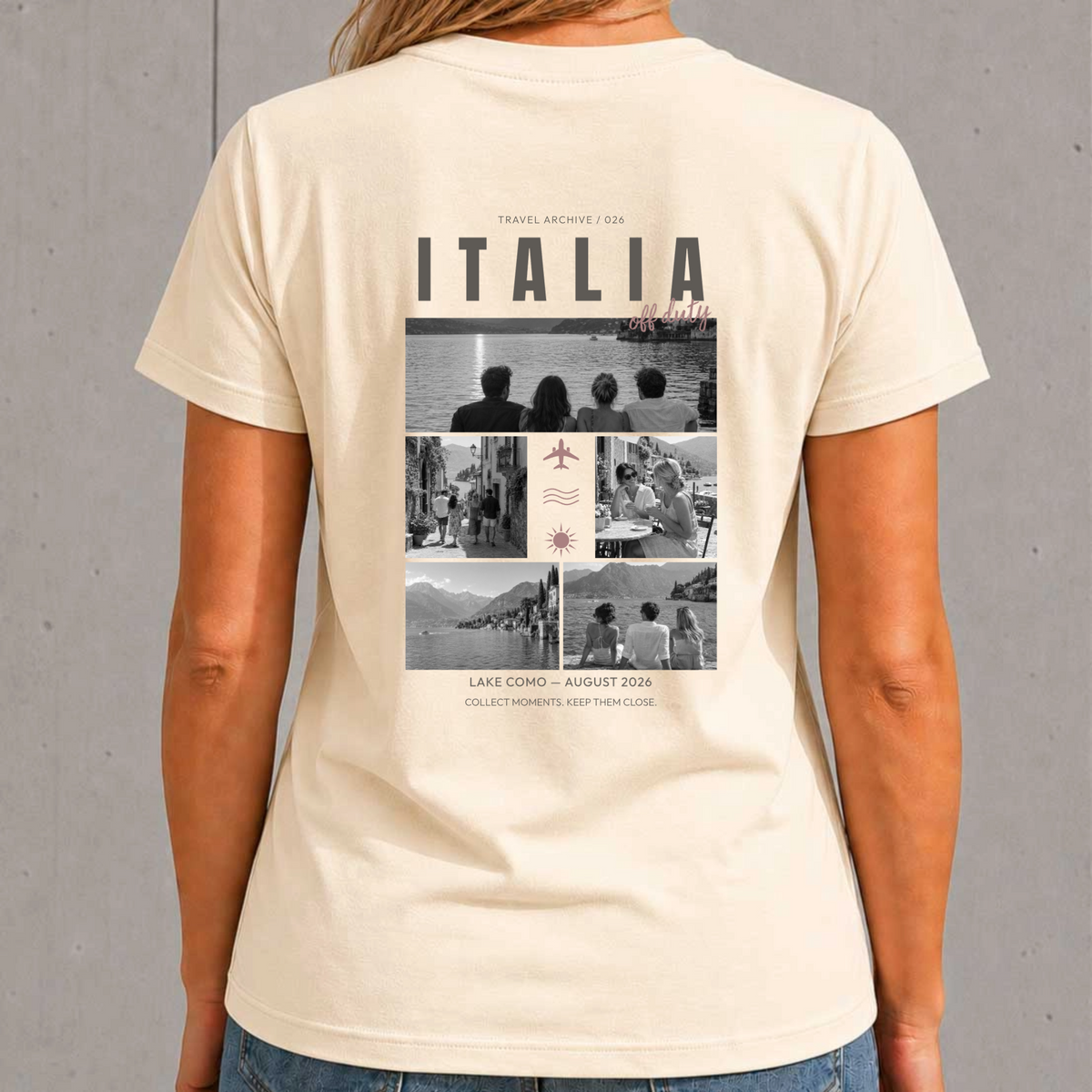 Personalisiertes Reise T-Shirt Damen mit 5 Fotos – Travel Archive