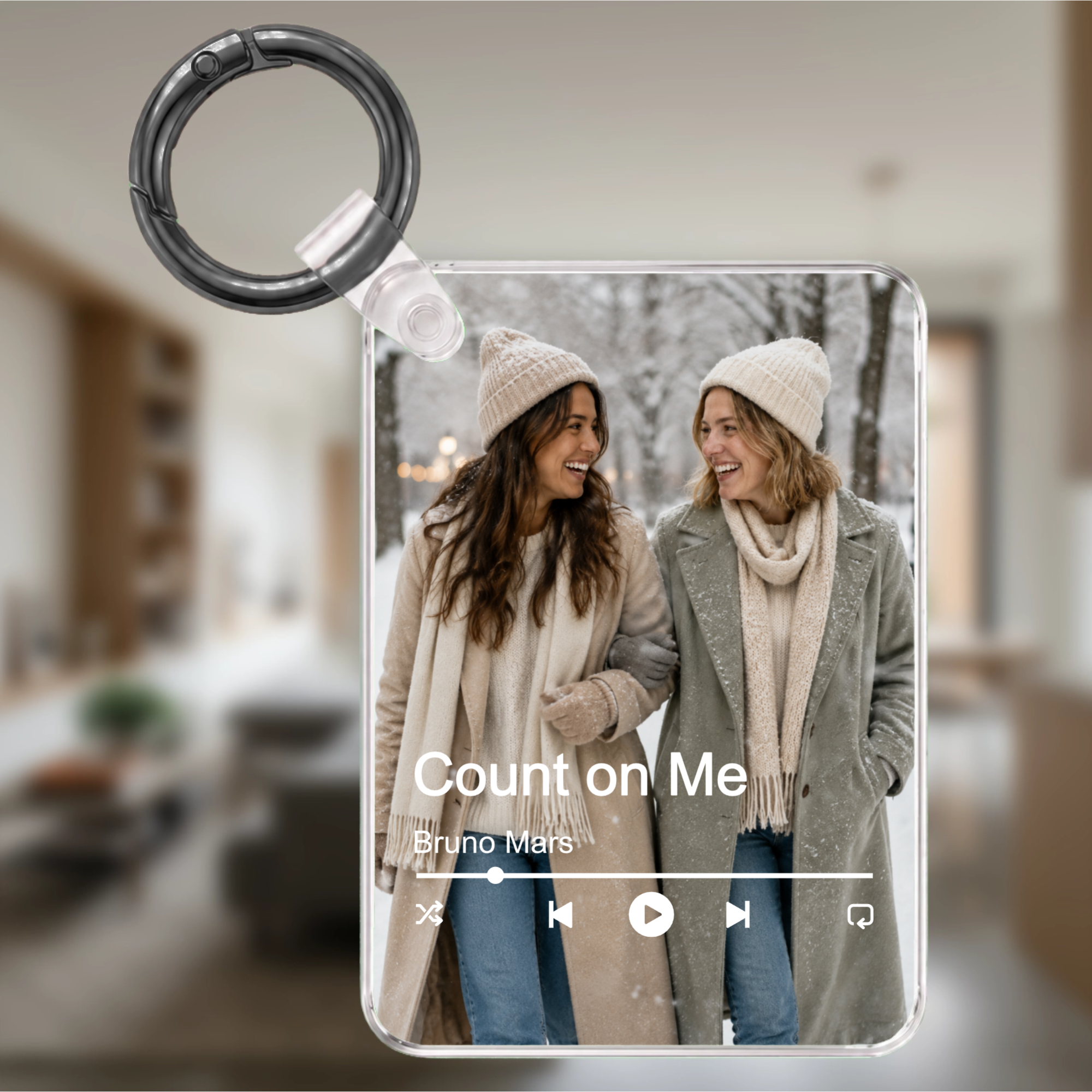 Personalisierter Foto-Schlüsselanhänger mit Song