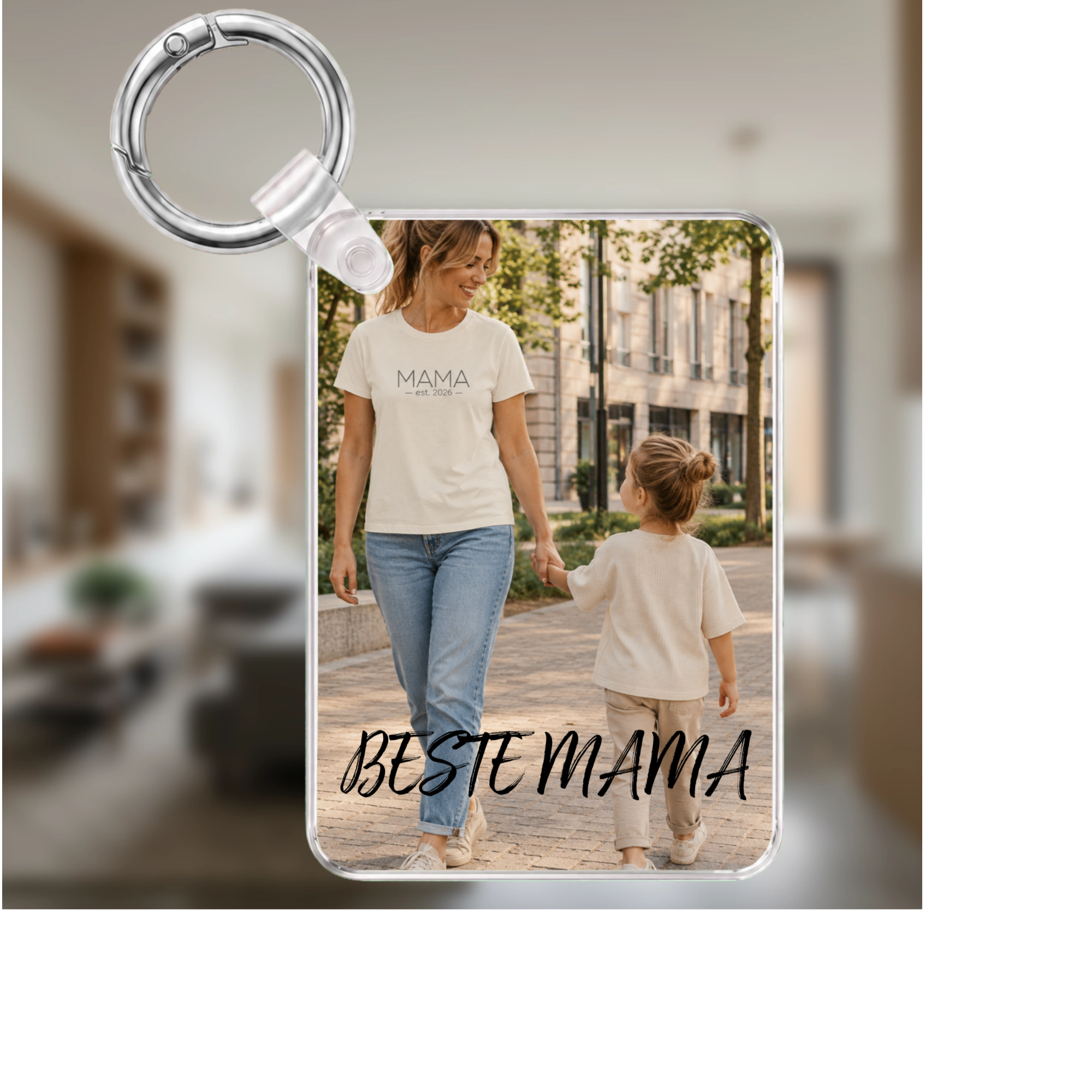 Personalisierter Foto-Schlüsselanhänger für Mama
