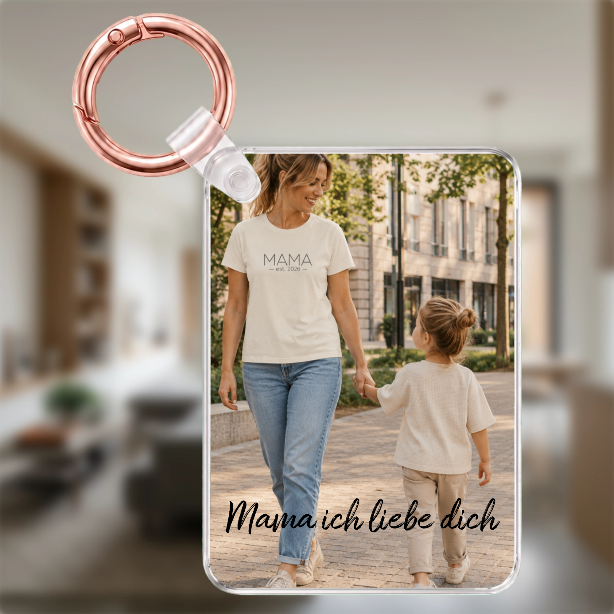 Personalisierter Foto-Schlüsselanhänger für Mama