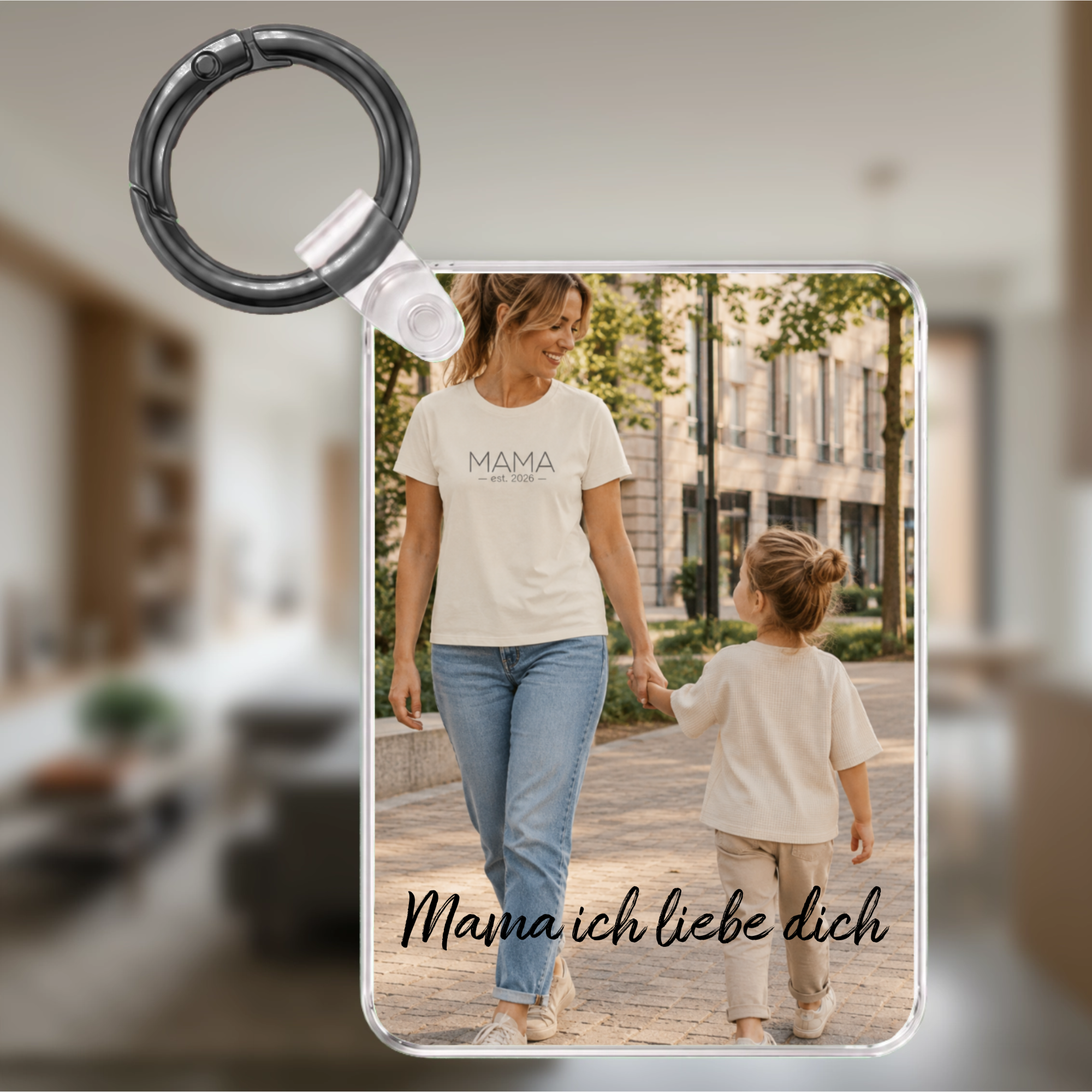 Personalisierter Foto-Schlüsselanhänger für Mama