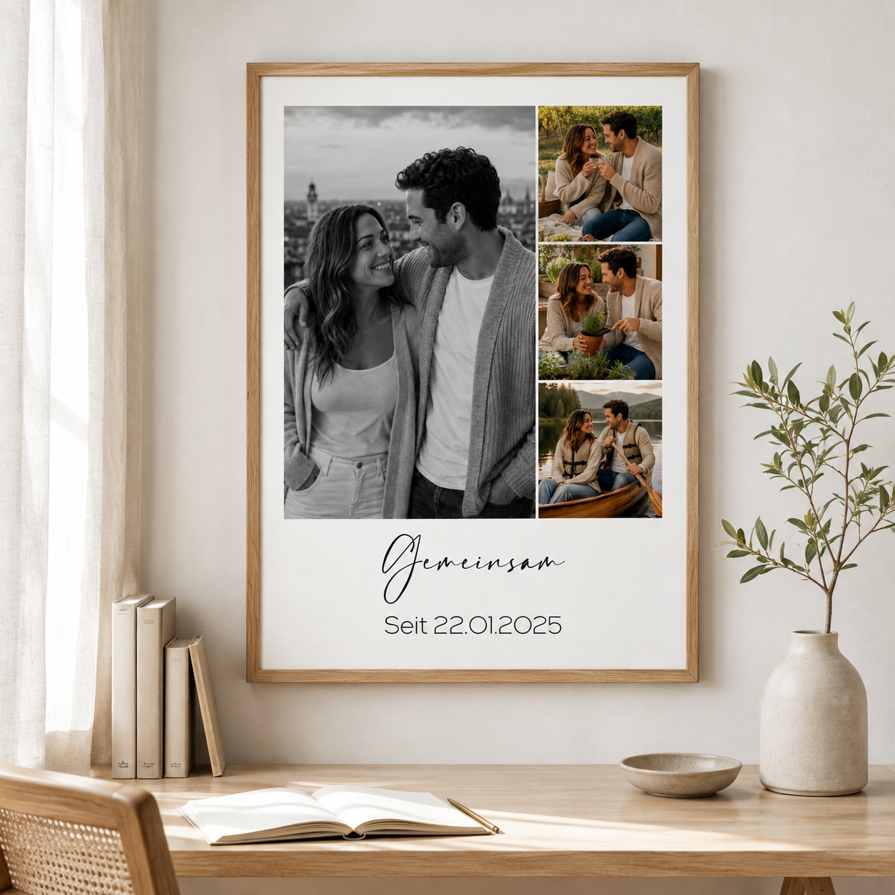 Personalisiertes Poster mit 4 Fotos & Wunschtext