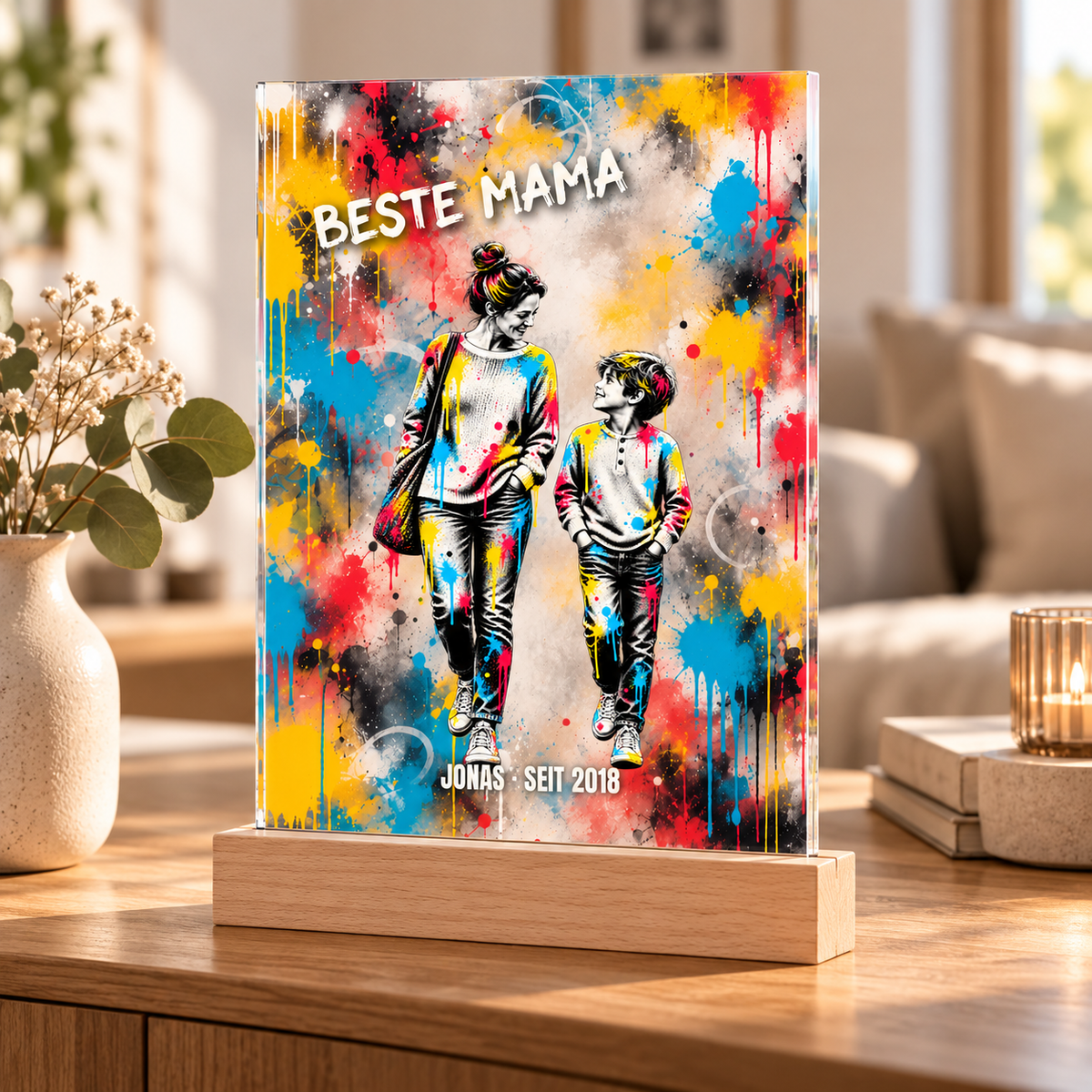 Street-Art Acrylglasbild für Mama als Wohnaccessoire