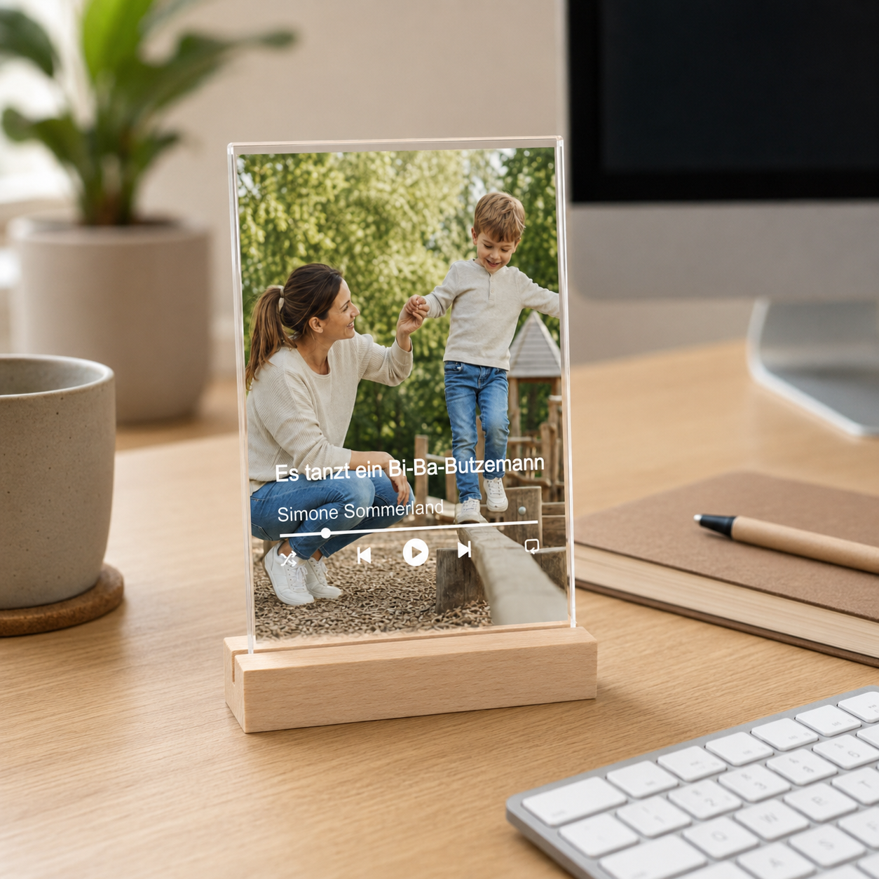 Personalisiertes Acrylglasbild für Mama mit Foto & Song