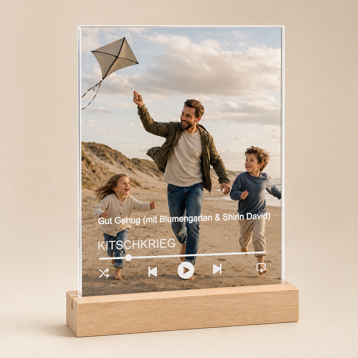 Acrylglasbild für Papa mit Foto & Lieblingssong – personalisiert