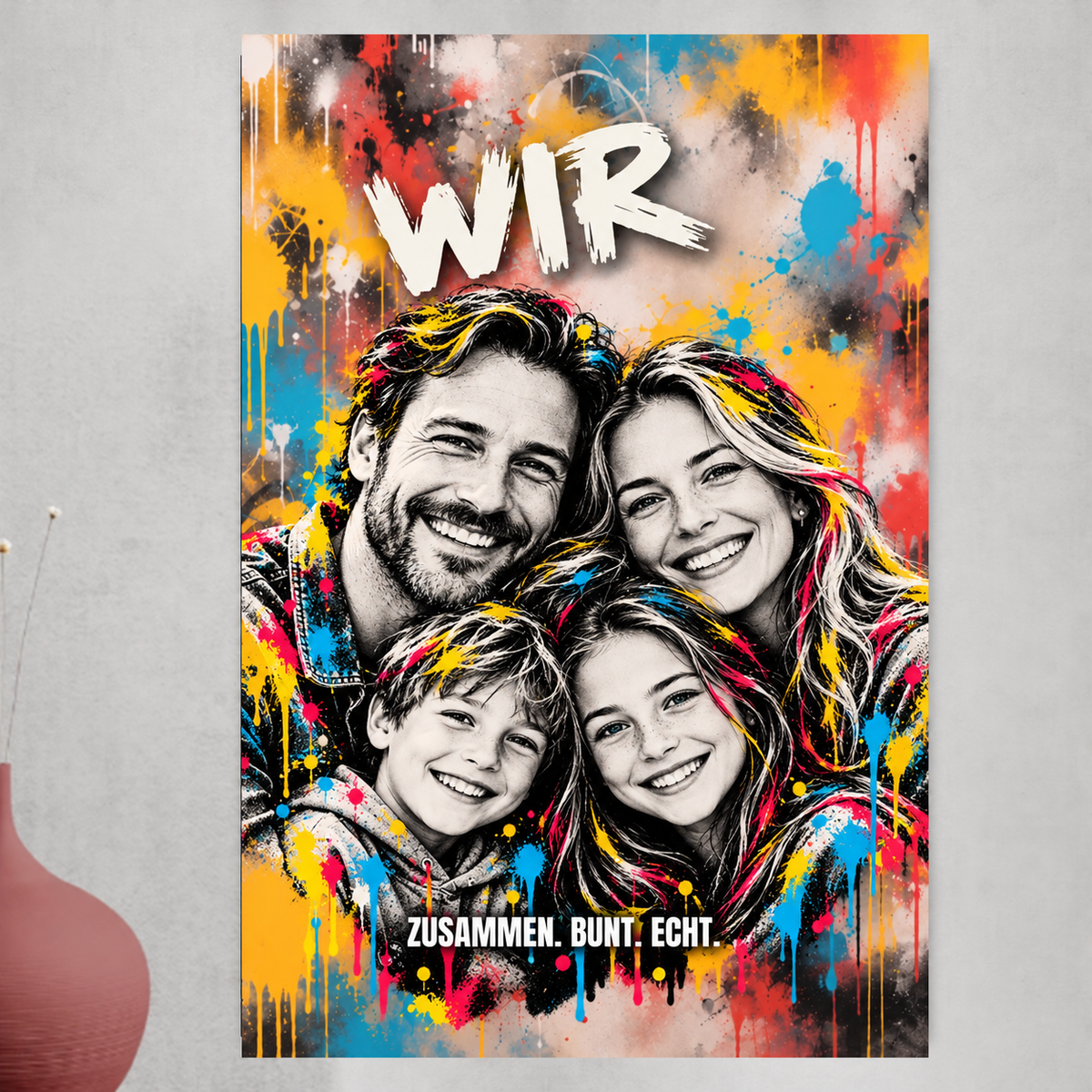 Personalisiertes Street-Art Poster aus Familienfoto – WIR