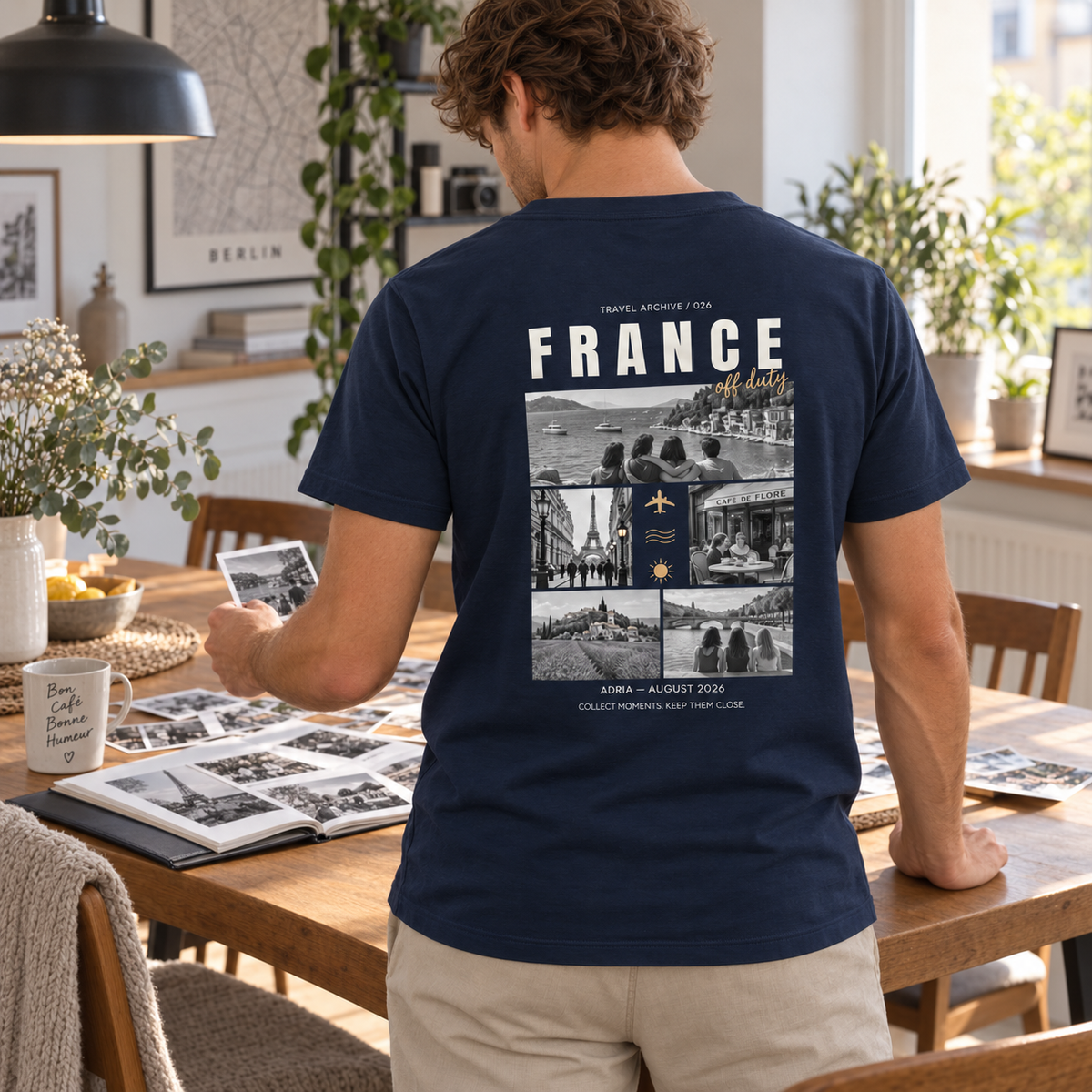 Personalisiertes Reise T-Shirt Herren mit 5 Fotos – Travel Archive