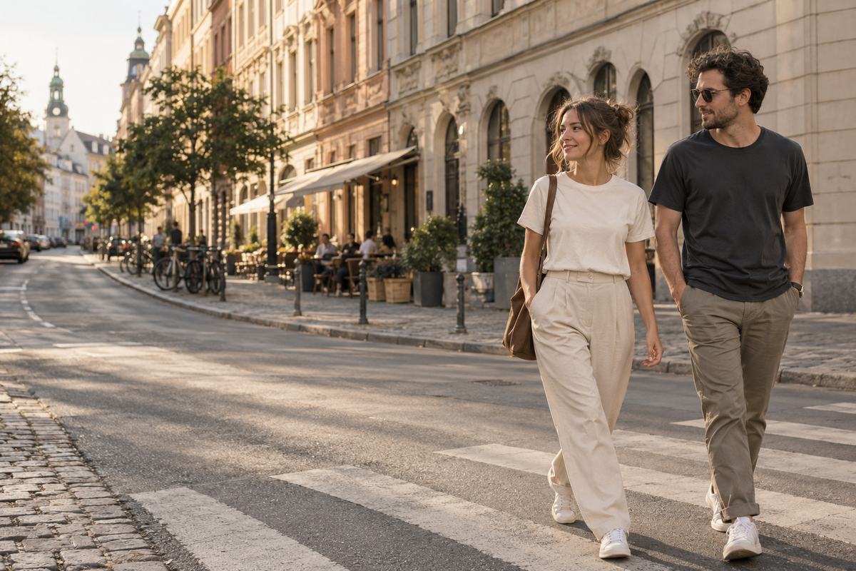Moderne personalisierte Bekleidung im Alltag