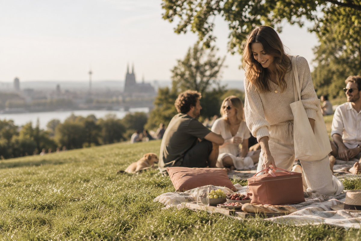 Kühltasche bei einem sommerlichen Picknick