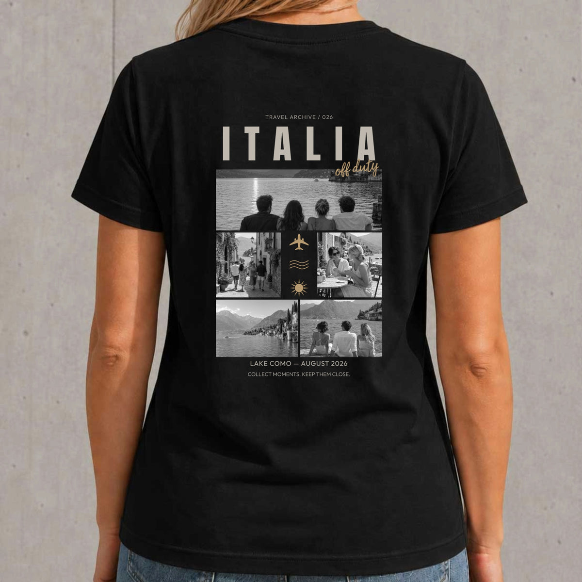 Personalisiertes Reise T-Shirt Damen mit 5 Fotos – Travel Archive