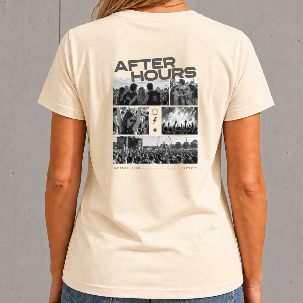 Personalisiertes After Hours Damen T-Shirt mit 5 Fotos