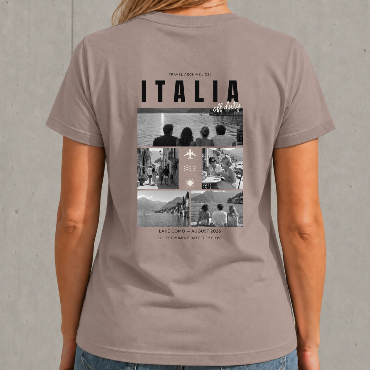 Personalisiertes Reise T-Shirt Damen mit 5 Fotos – Travel Archive