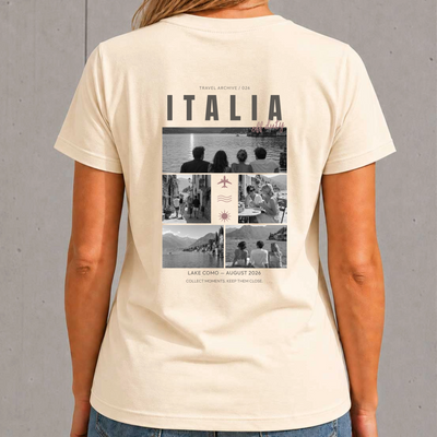 Personalisiertes Reise T-Shirt Damen mit 5 Fotos – Travel Archive