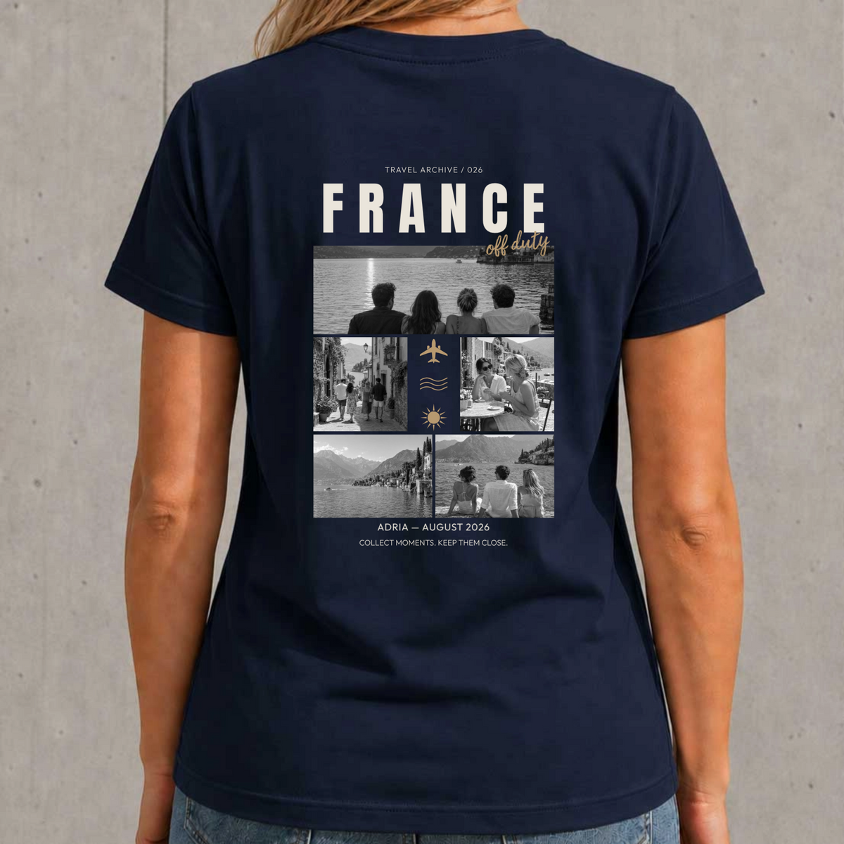 Personalisiertes Reise T-Shirt Damen mit 5 Fotos – Travel Archive