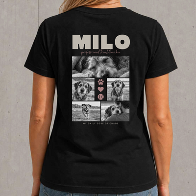 Personalisiertes Haustier T-Shirt Damen mit 5 Fotos – My Daily Dose