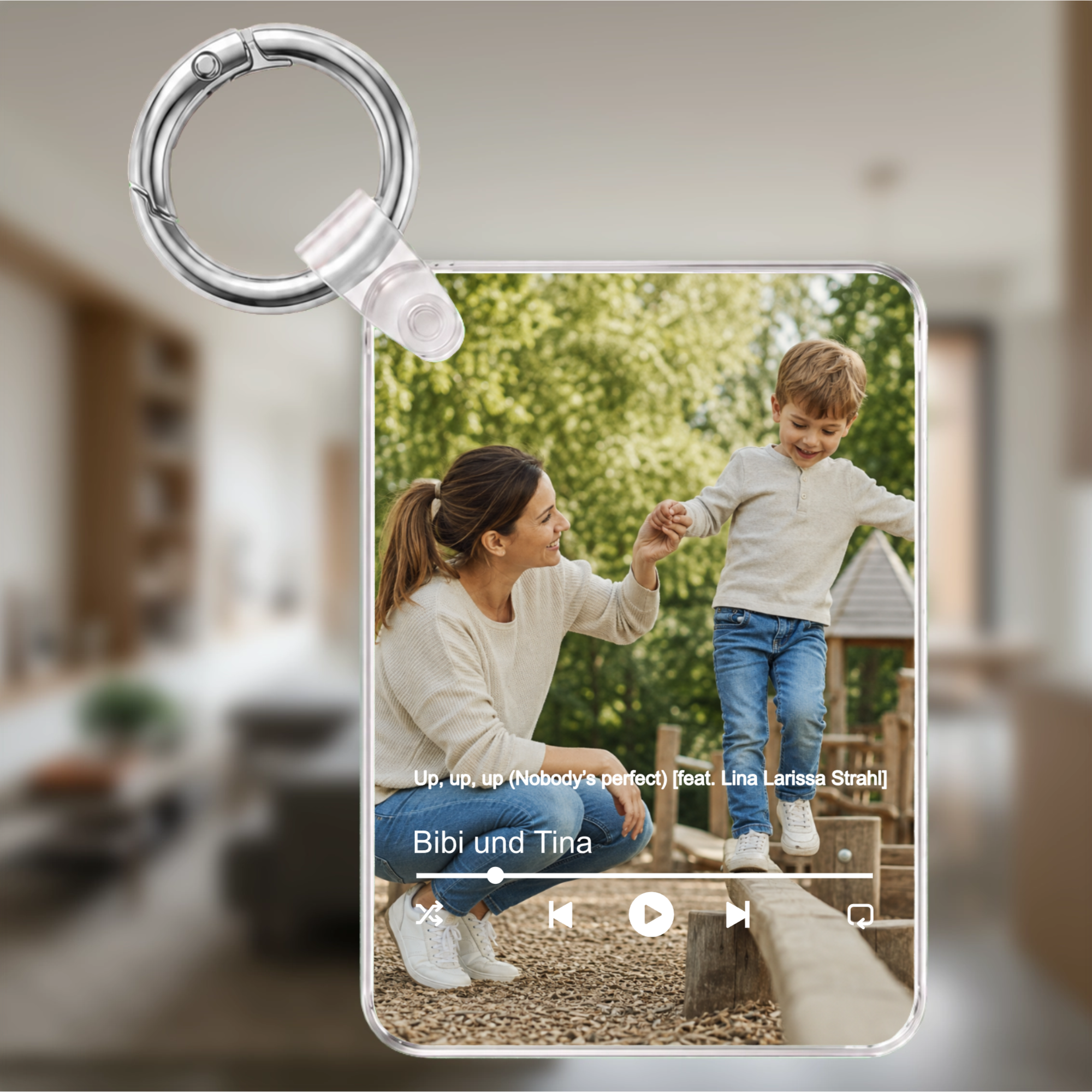 Personalisierter Foto-Schlüsselanhänger für Mama mit Song
