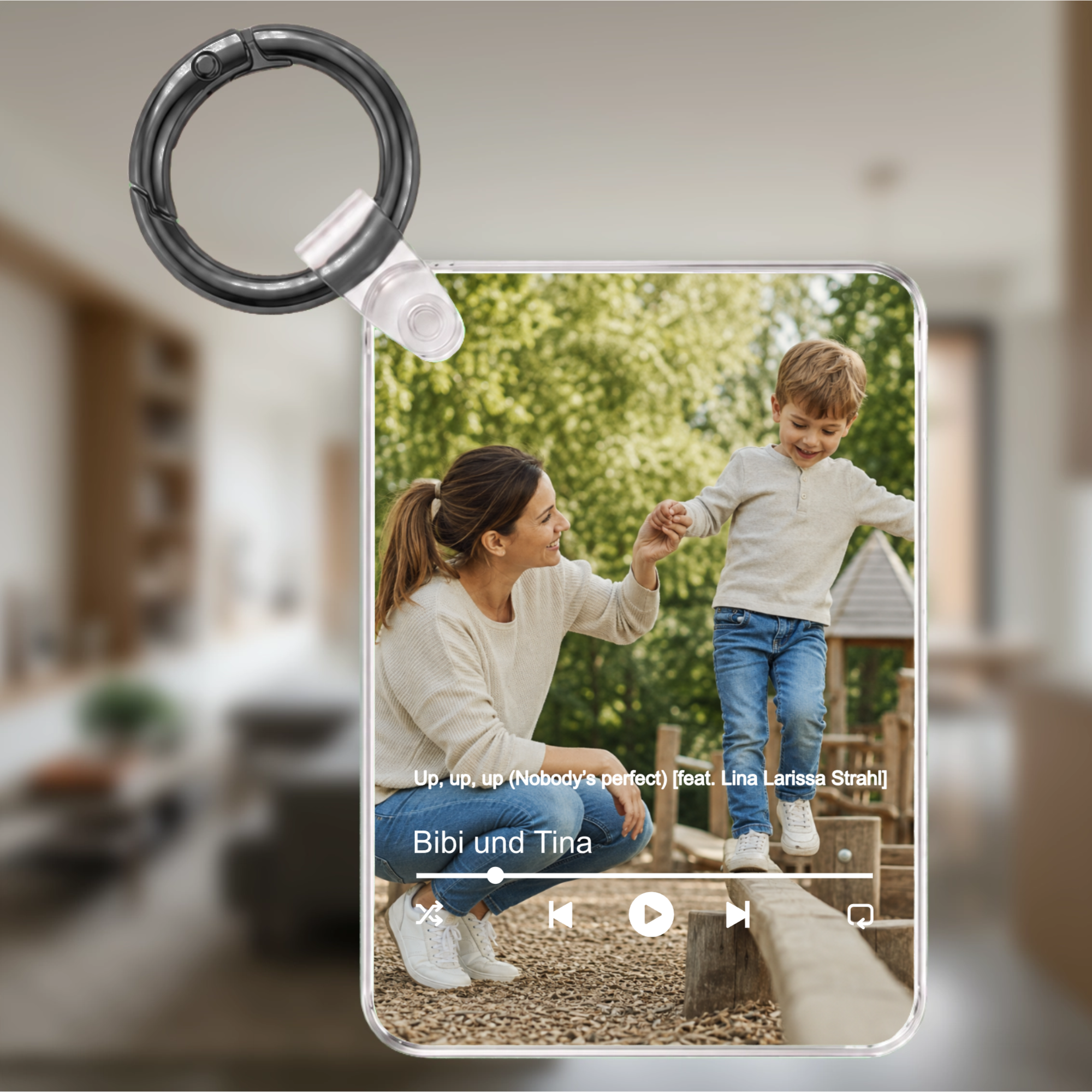 Personalisierter Foto-Schlüsselanhänger für Mama mit Song