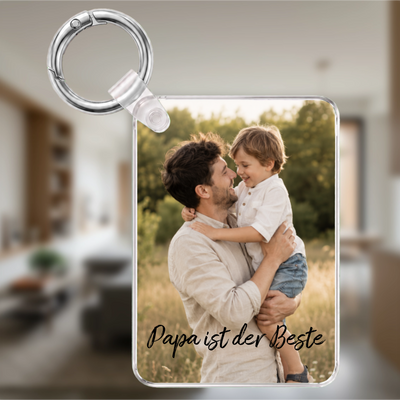 Personalisierter Foto-Schlüsselanhänger für Papa