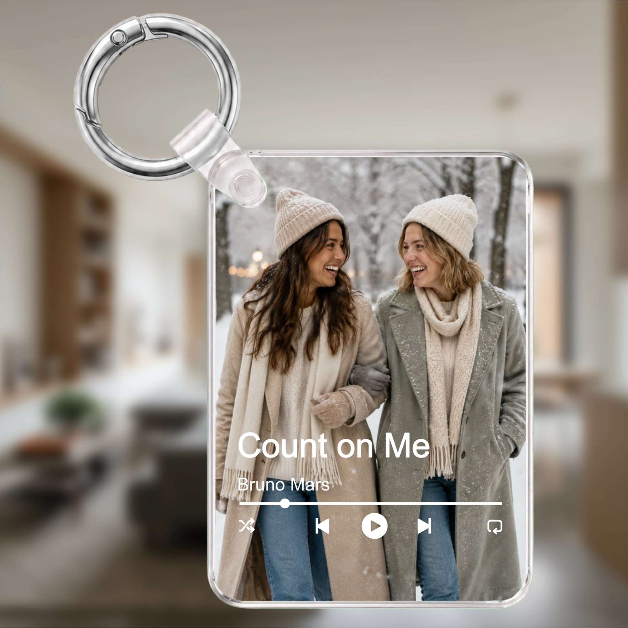 Personalisierter Foto-Schlüsselanhänger mit Song