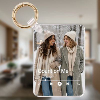 Personalisierter Foto-Schlüsselanhänger mit Song