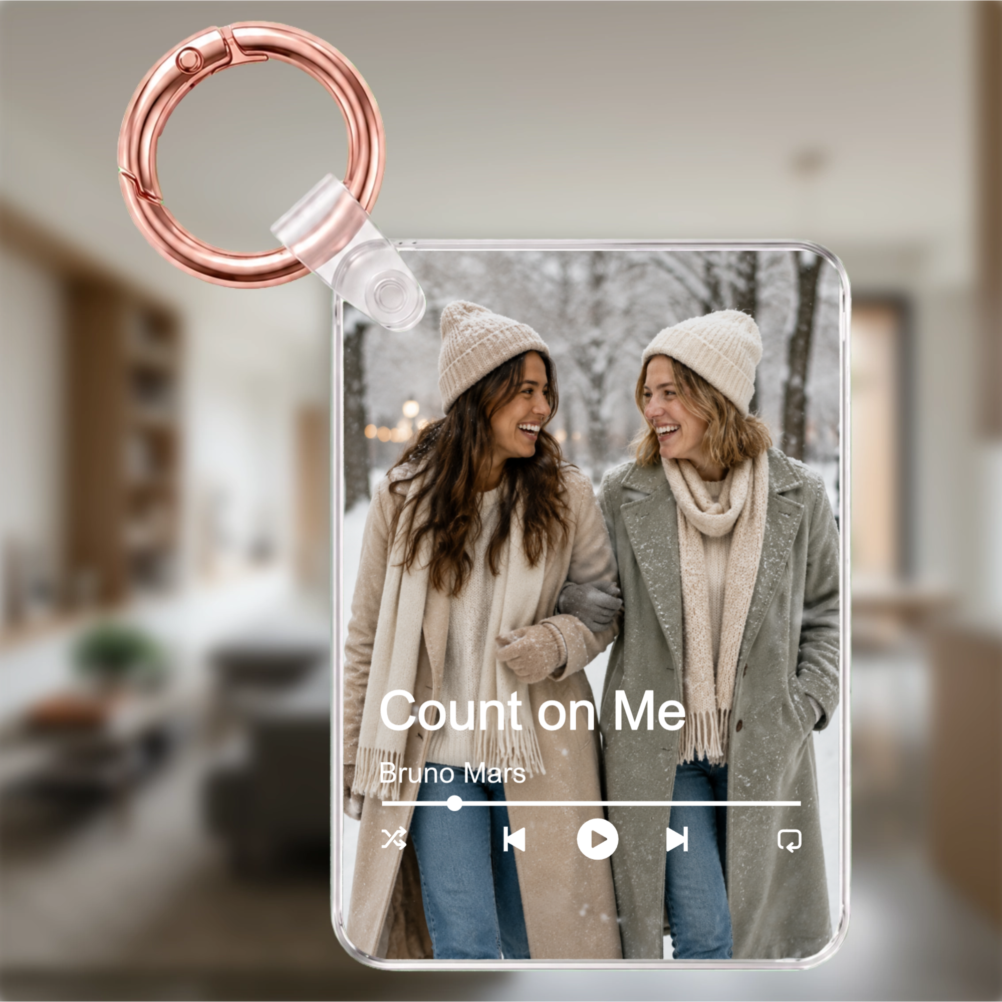 Personalisierter Foto-Schlüsselanhänger mit Song