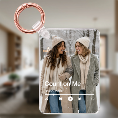 Personalisierter Foto-Schlüsselanhänger mit Song