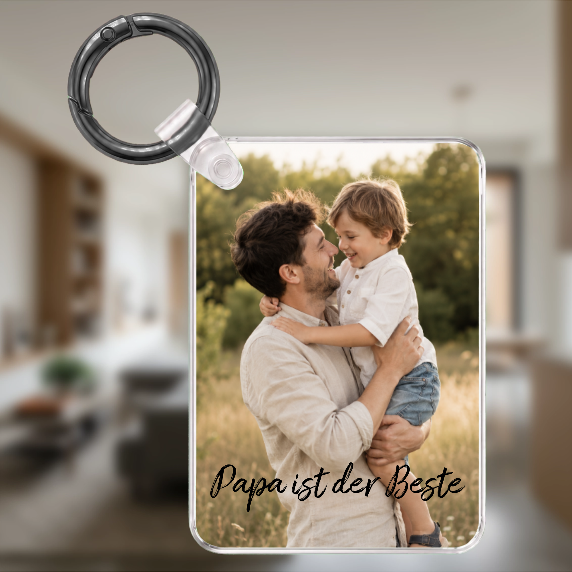 Personalisierter Foto-Schlüsselanhänger für Papa