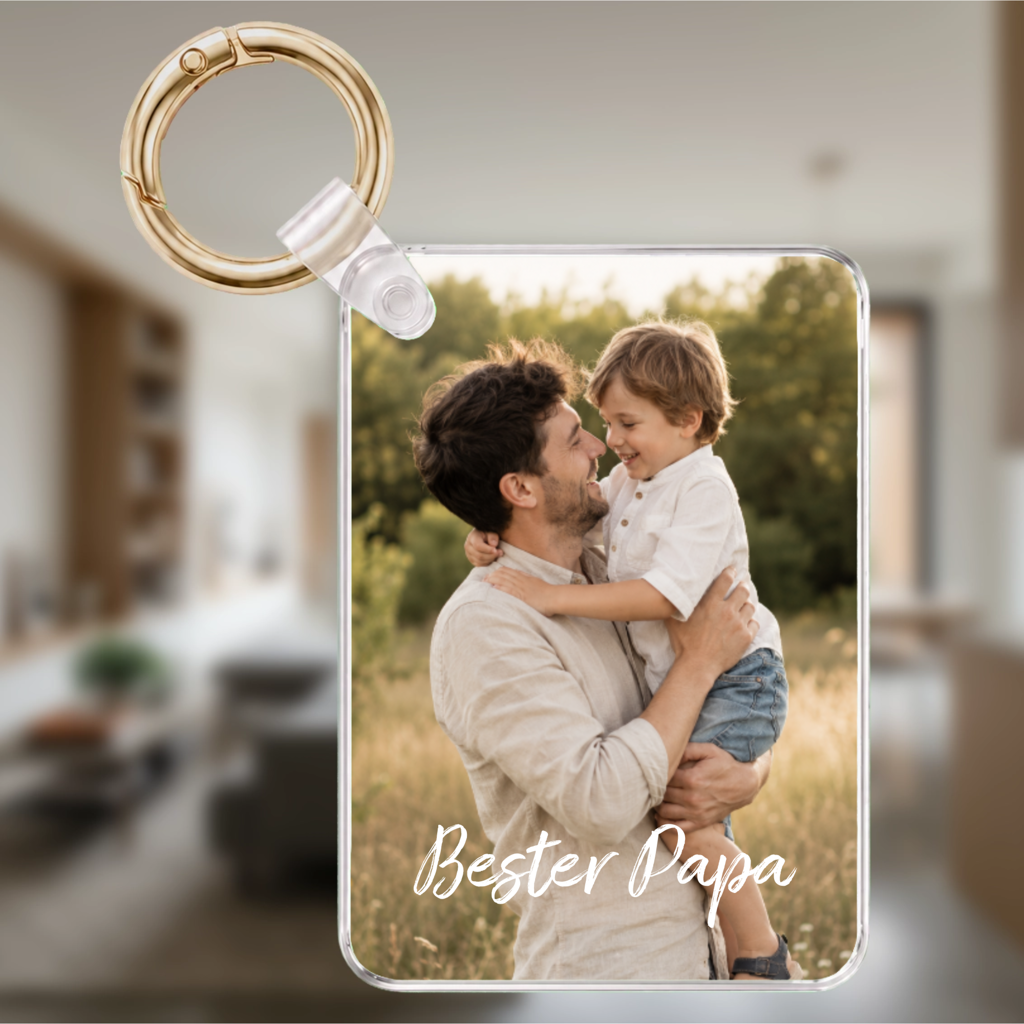 Personalisierter Foto-Schlüsselanhänger für Papa