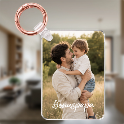 Personalisierter Foto-Schlüsselanhänger für Papa