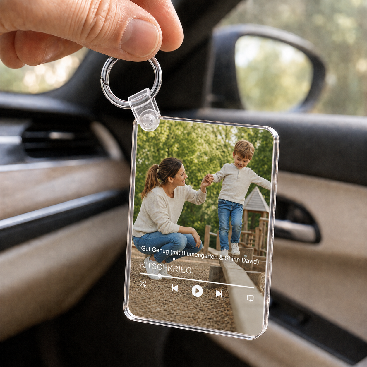 Personalisierter Foto-Schlüsselanhänger für Mama mit Song
