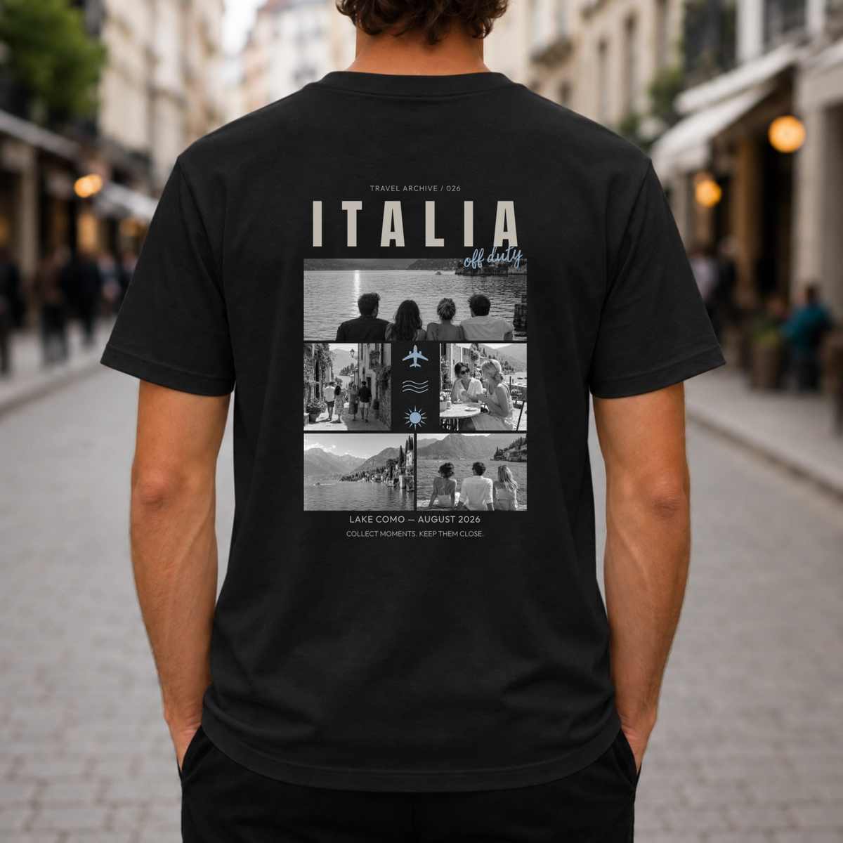 Personalisiertes Reise T-Shirt Herren mit 5 Fotos – Travel Archive