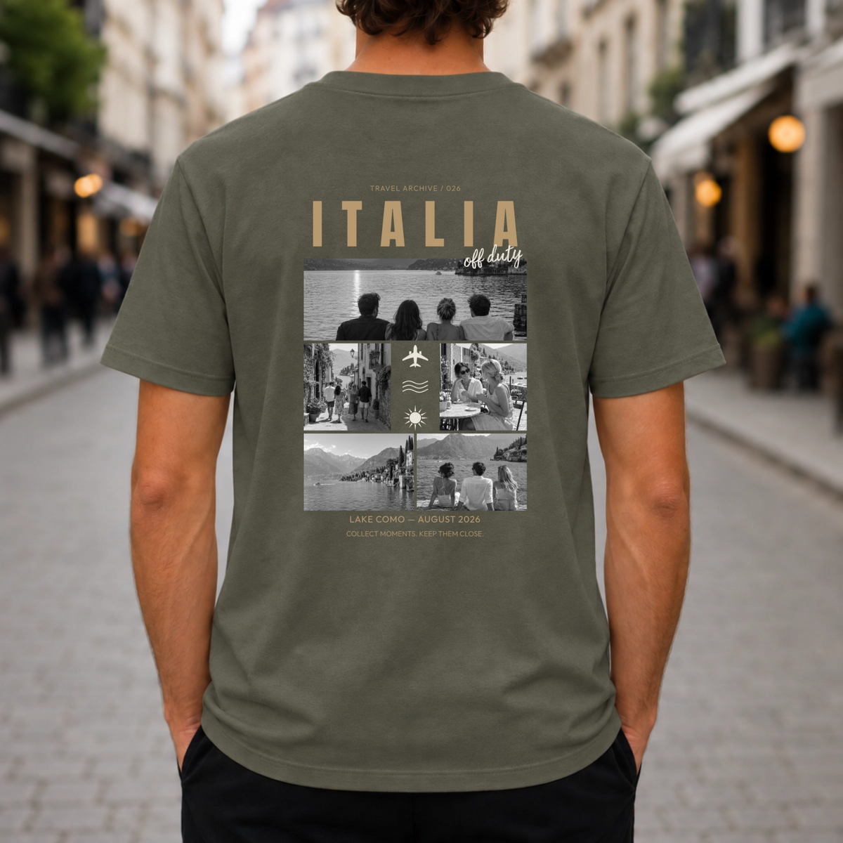 Personalisiertes Reise T-Shirt Herren mit 5 Fotos – Travel Archive