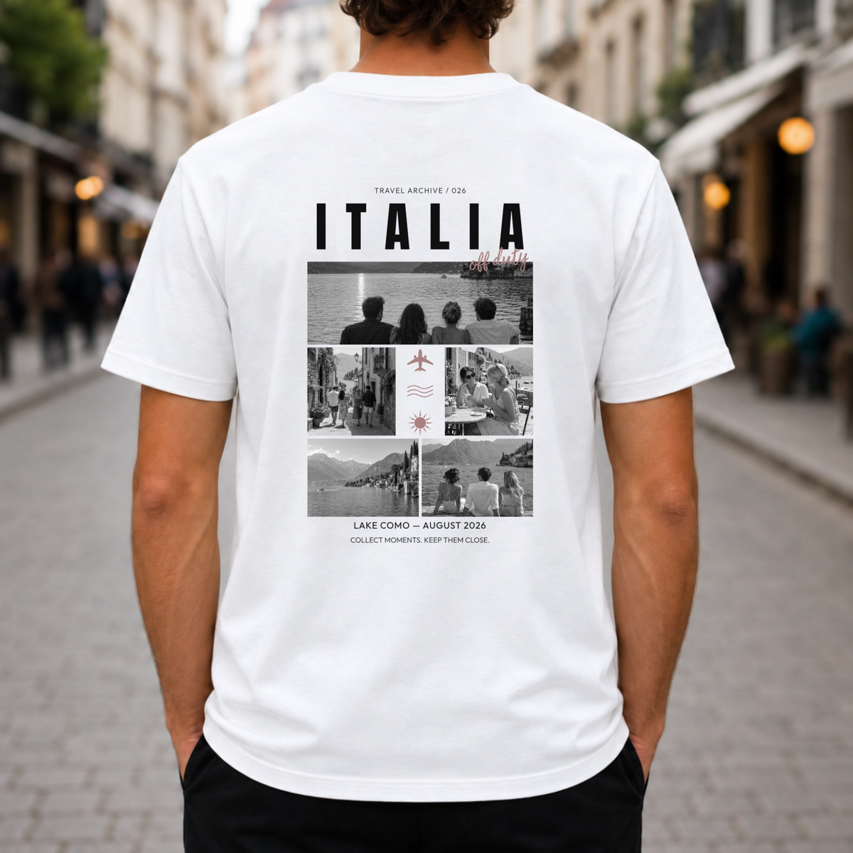 Personalisiertes Reise T-Shirt Herren mit 5 Fotos – Travel Archive