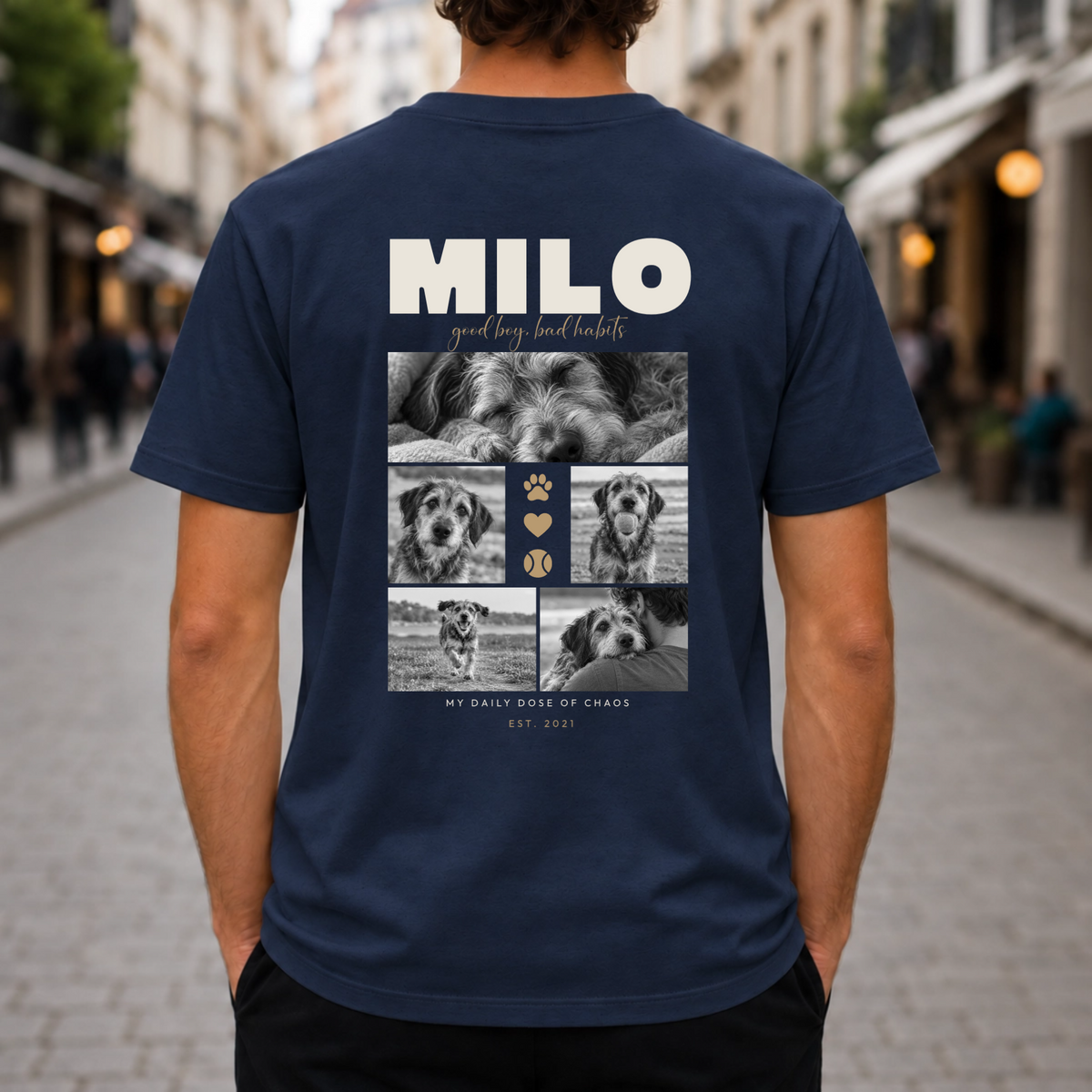 Personalisiertes Haustier T-Shirt mit 5 Fotos – My Daily Dose
