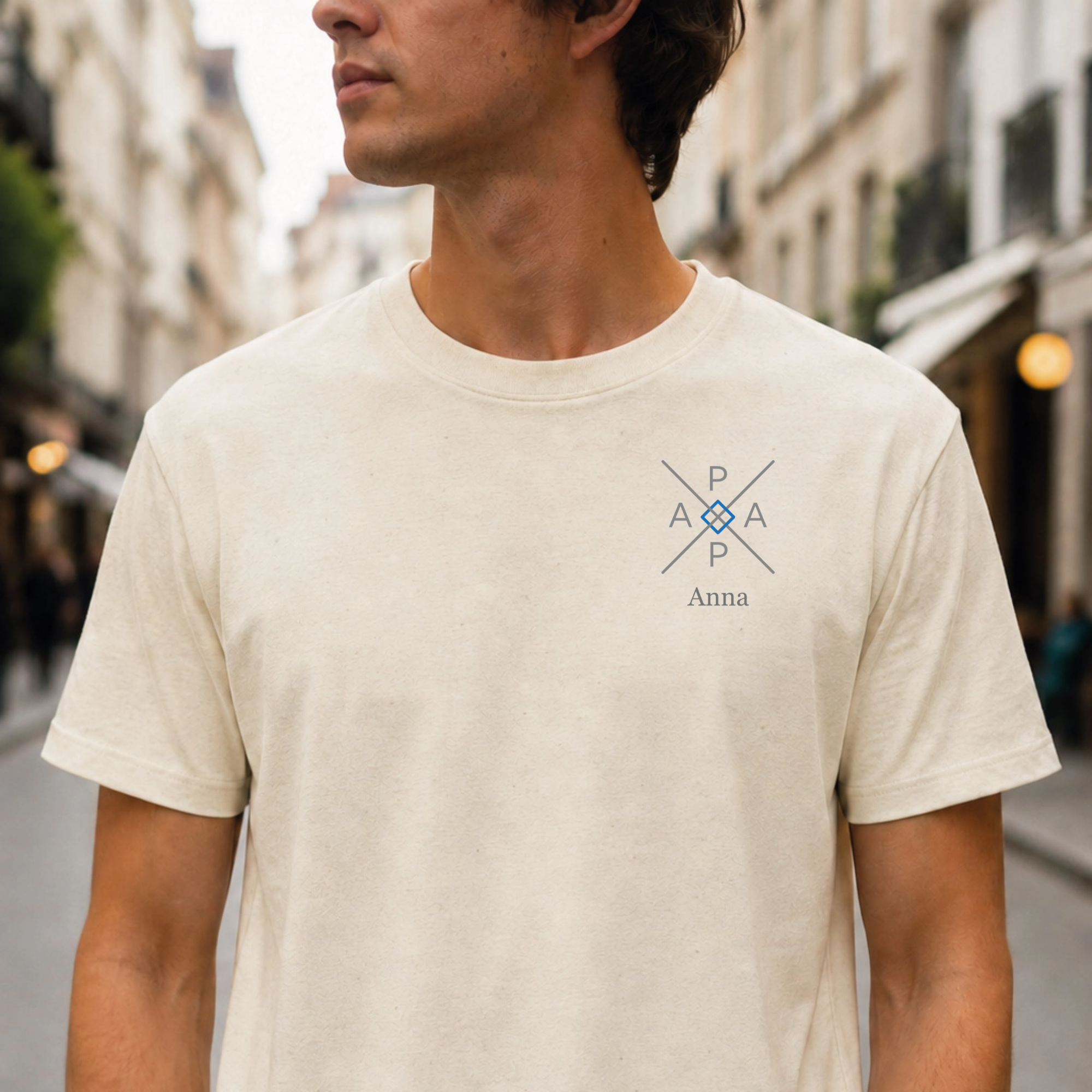 Personalisiertes Papa T-Shirt | Modernes Kreuz-Design mit Name & Jahreszahl