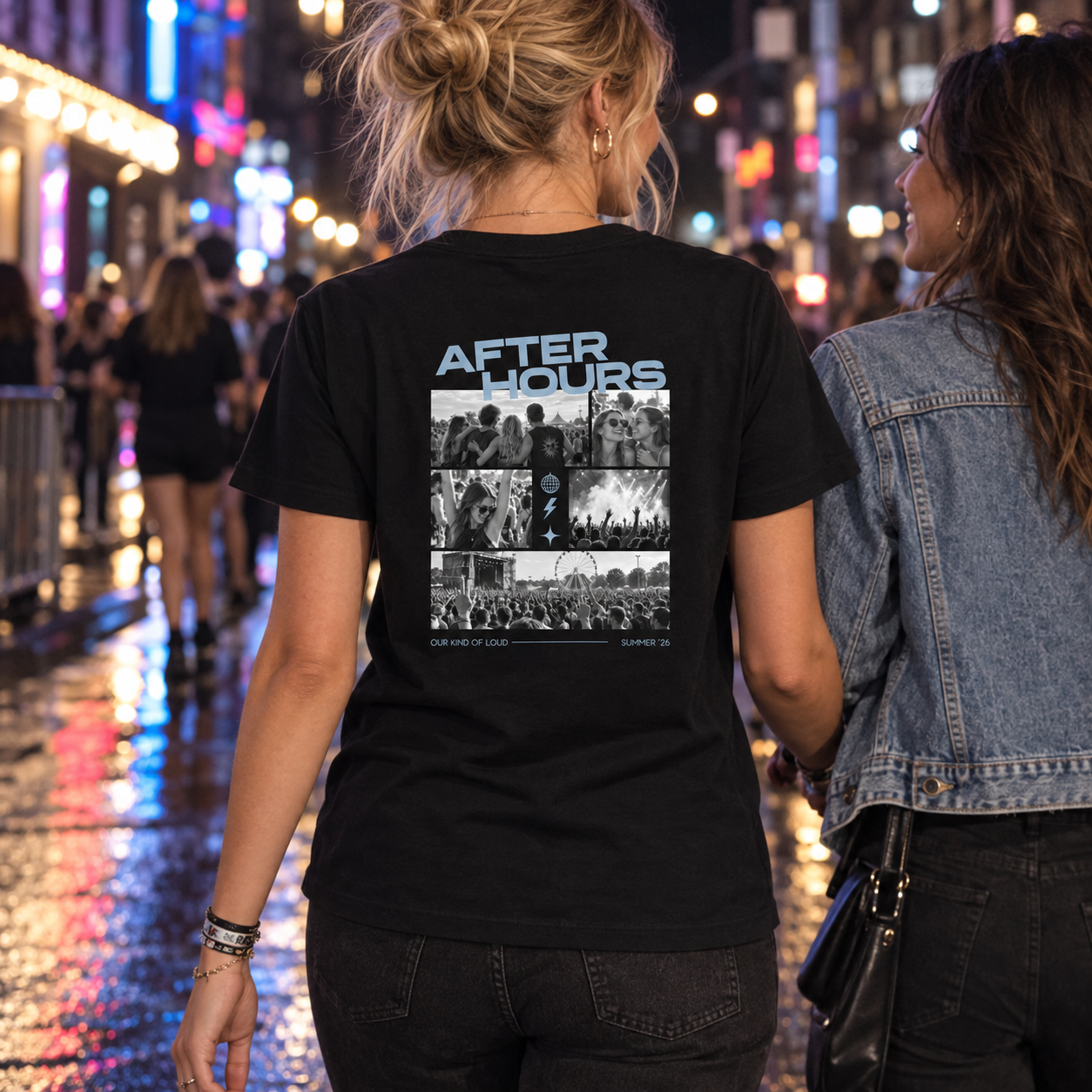 Personalisiertes After Hours Damen T-Shirt mit 5 Fotos