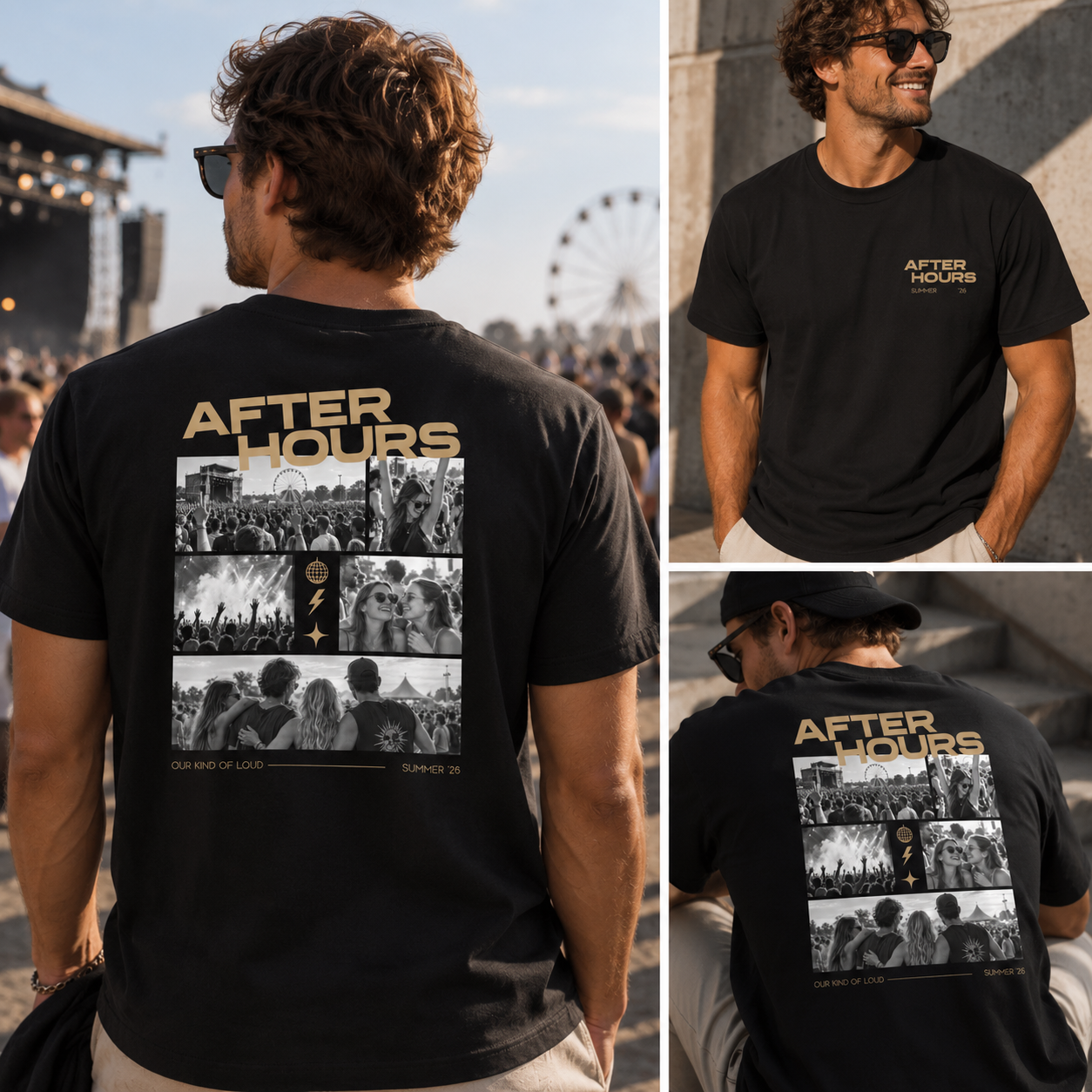 Personalisiertes After Hours T-Shirt mit 5 Fotos