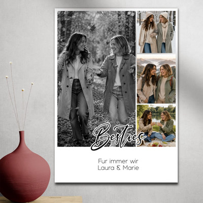 Personalisiertes Poster mit 4 Fotos – Für deine Lieblingsmenschen