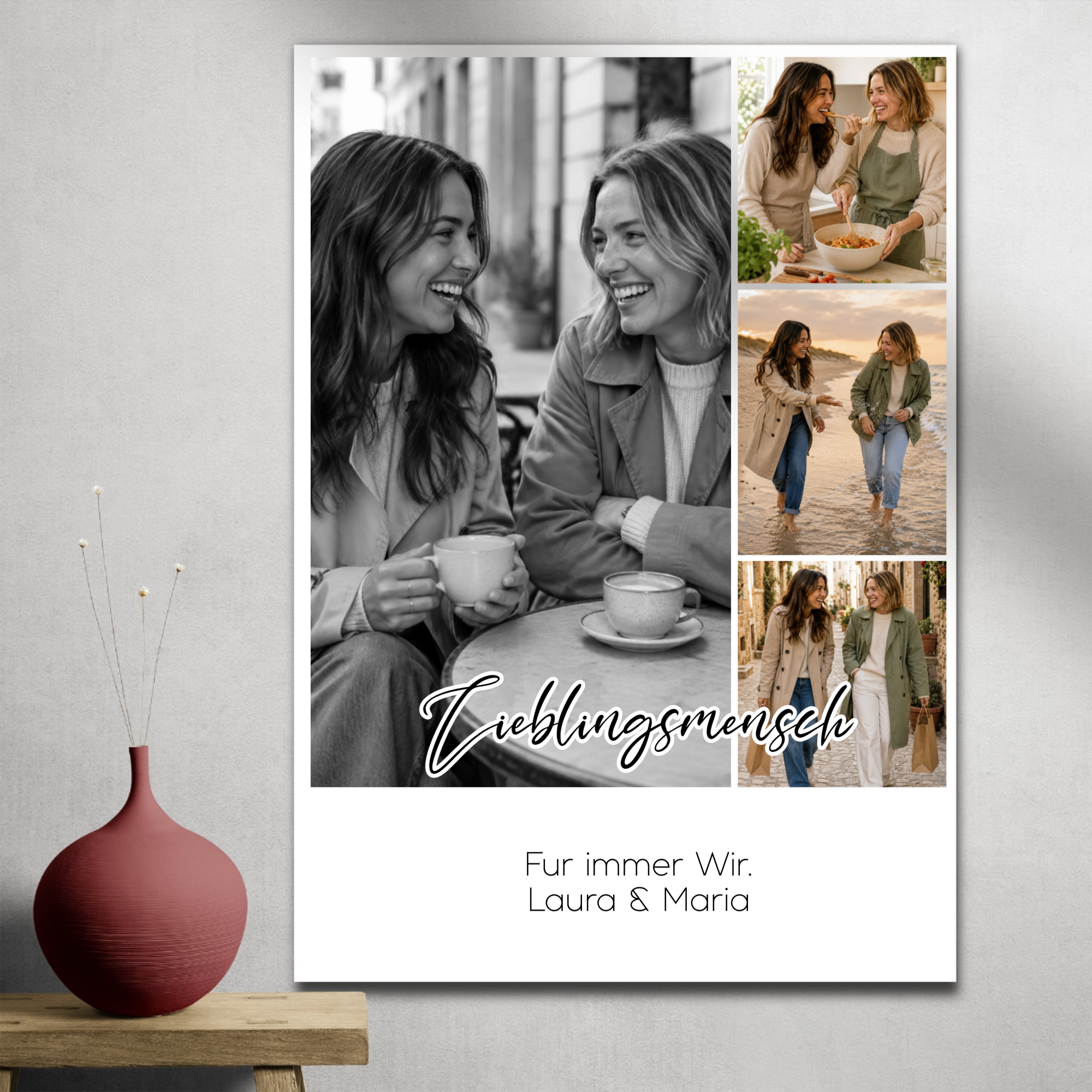 Personalisiertes Poster mit 4 Fotos – Für deine Lieblingsmenschen