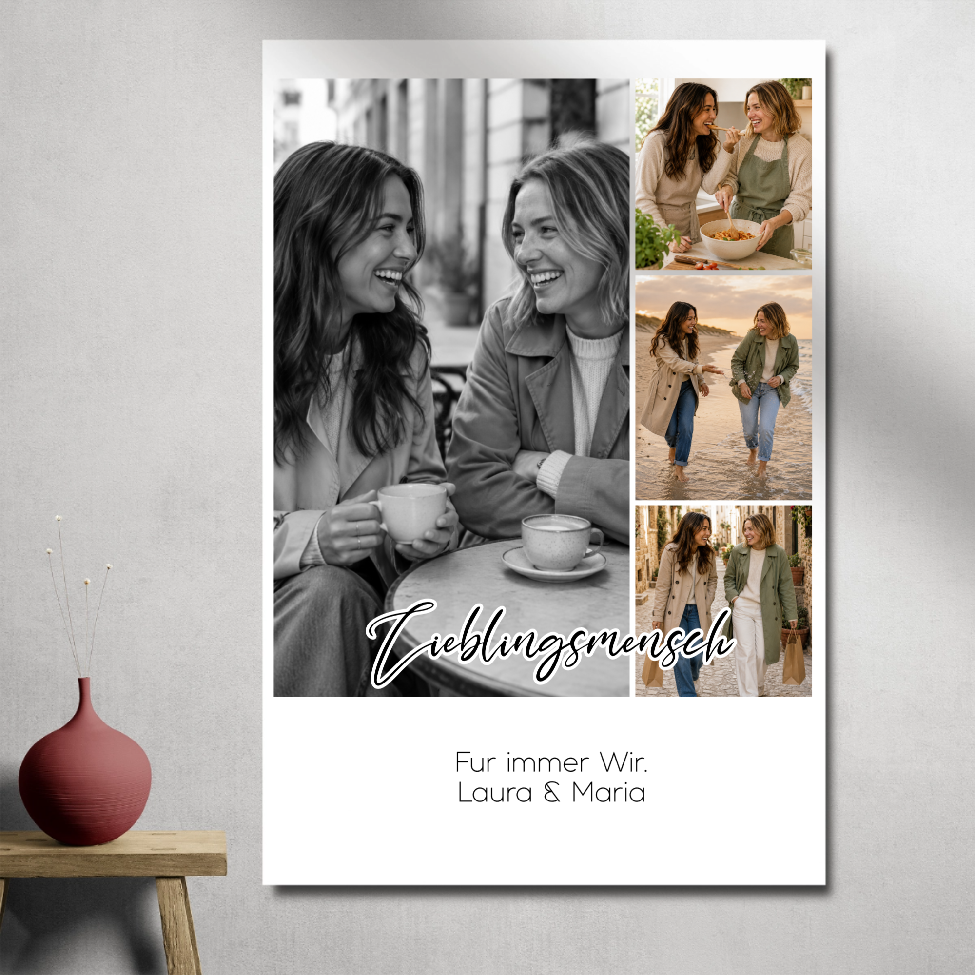 Personalisiertes Poster mit 4 Fotos – Für deine Lieblingsmenschen