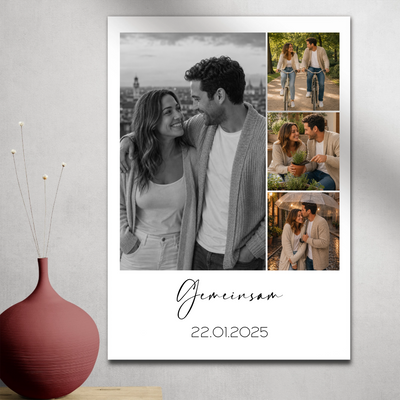 Personalisiertes Poster mit 4 Fotos & Wunschtext