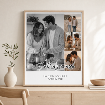 Personalisiertes Poster mit 4 Fotos – Für deine Lieblingsmenschen