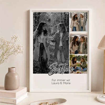 Personalisiertes Poster mit 4 Fotos – Für deine Lieblingsmenschen