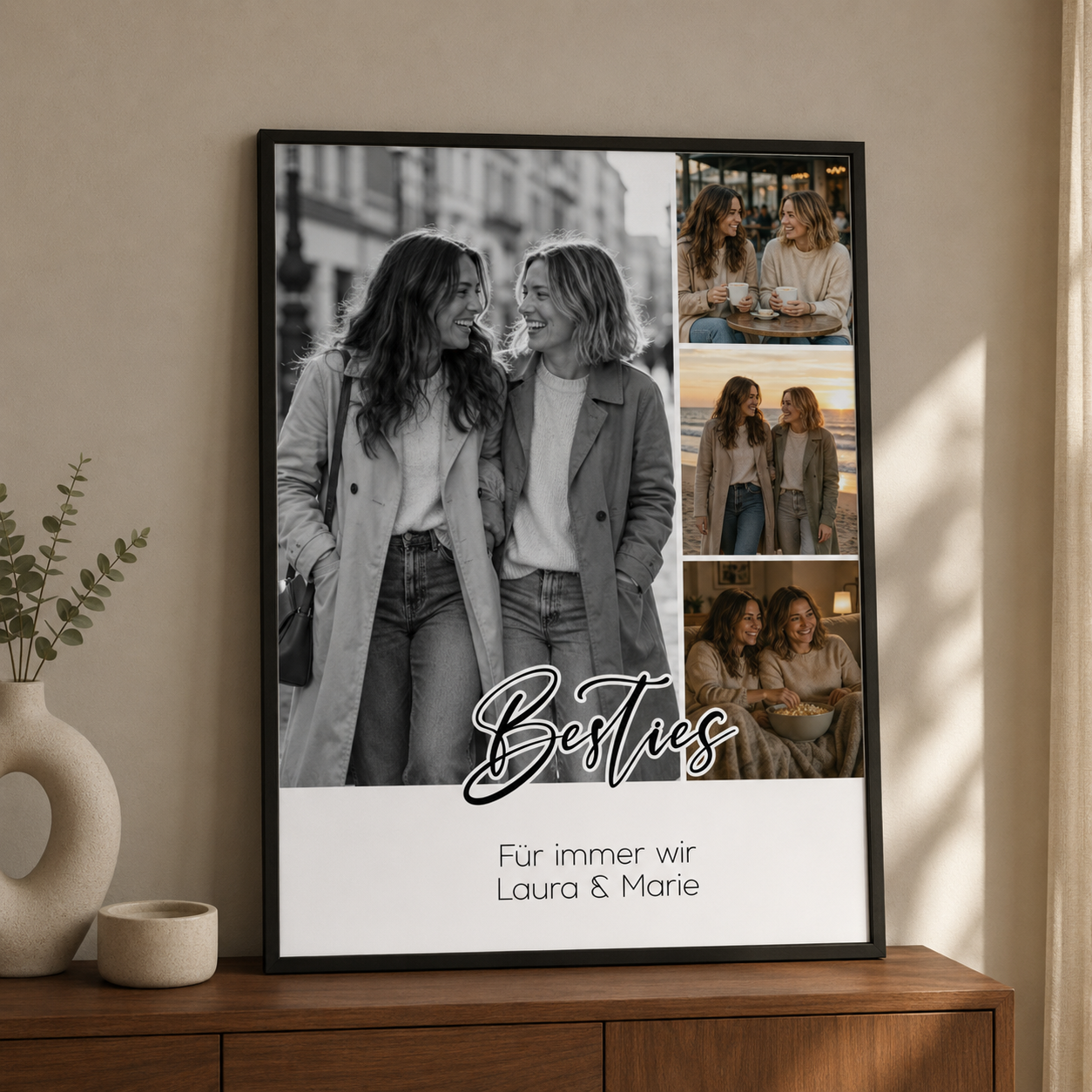 Personalisiertes Poster mit 4 Fotos – Für deine Lieblingsmenschen