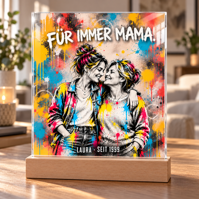 Persönliches Street-Art Acrylglasbild für Mutter und erwachsene Tochter