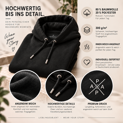 Personalisierter Papa Hoodie – Material, Verarbeitung und Druckqualität