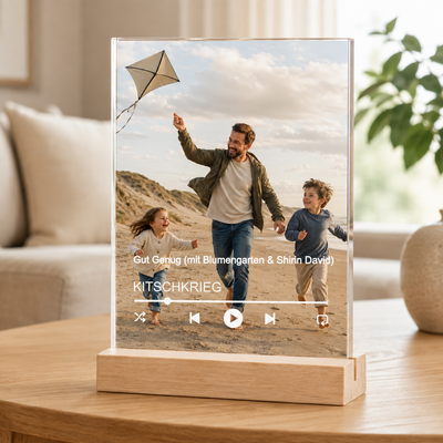 Acrylglasbild für Papa mit Foto & Lieblingssong – personalisiert