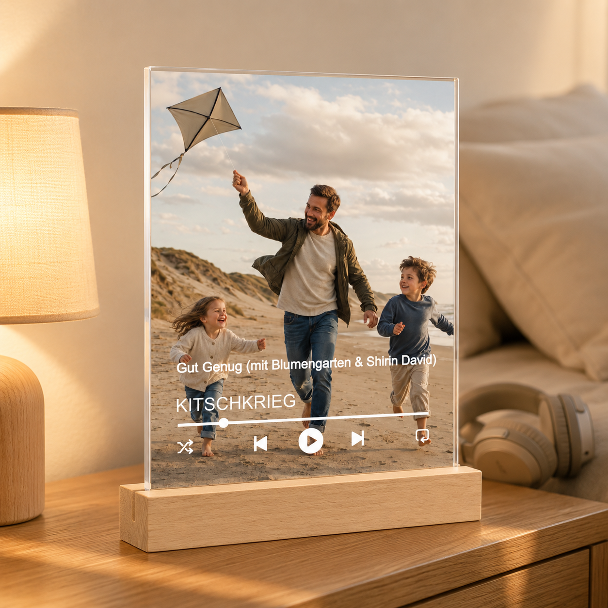 Acrylglasbild für Papa mit Foto & Lieblingssong – personalisiert