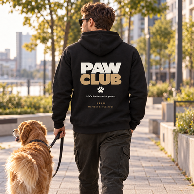Personalisierter PAW CLUB Herren Hoodie – Rückenprint mit Hund