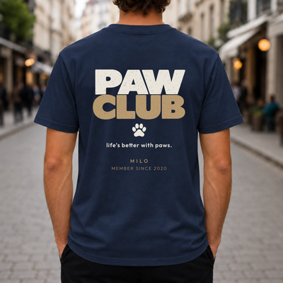 Navy PAW CLUB T-Shirt – personalisierter Rückenprint